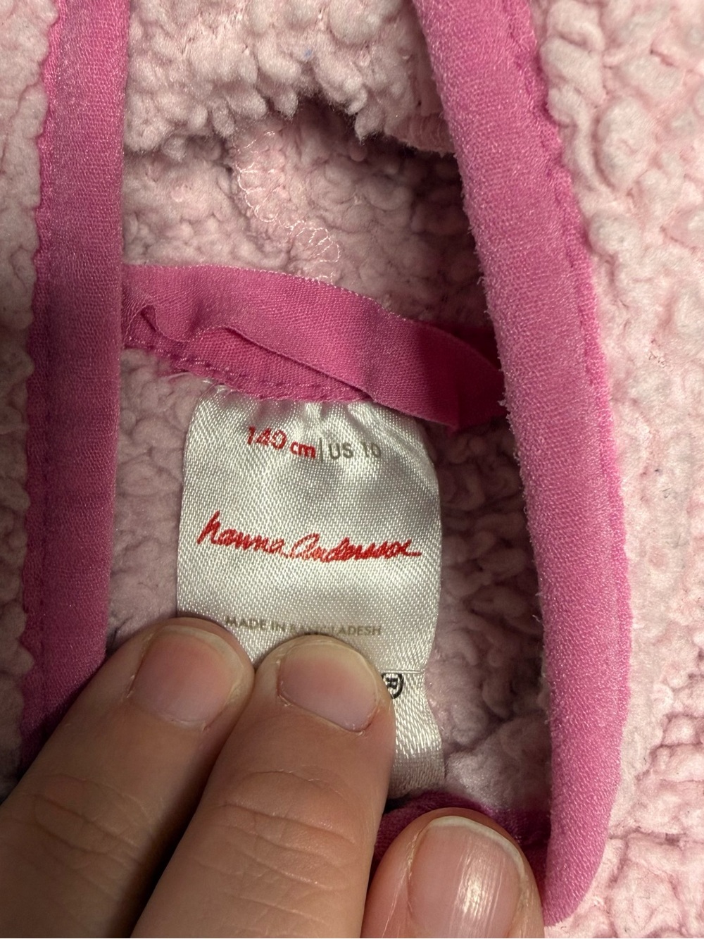 Hanna Andersson Pink Sherpa Hooded Zip Jacket with Hot Pink Trim - Picture 2 of 3